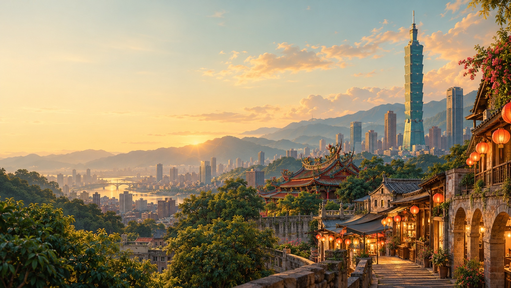 台北城市插畫 · Taipei city illustration